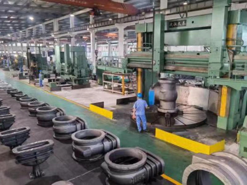 9 Large vertical lathe